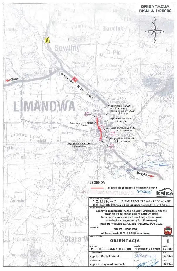 Uwaga kierowcy i piesi. Zmiany w organizacji ruchu podczas Dni Limanowej 2025