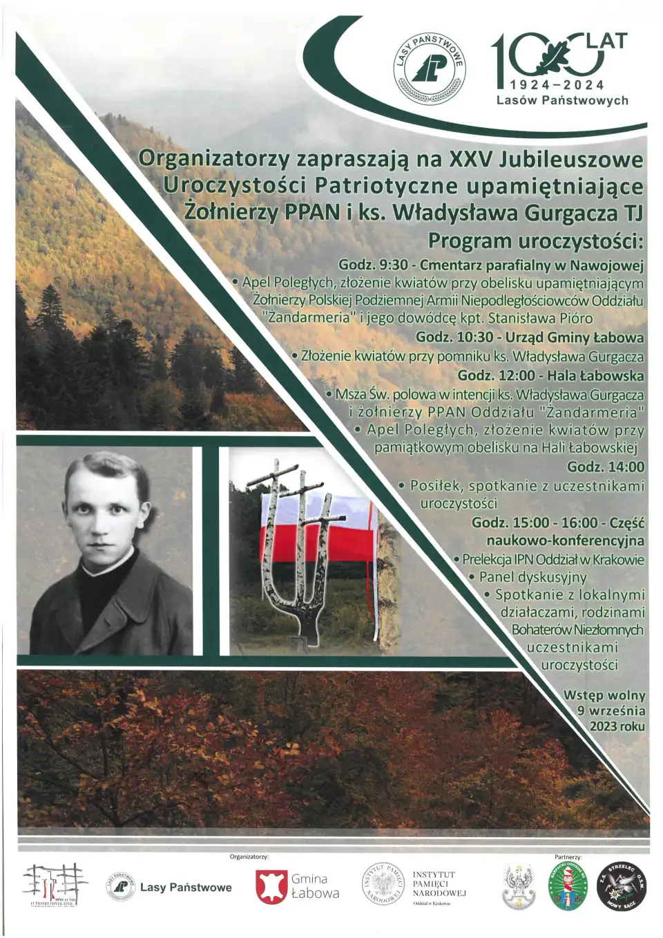 9 września - XXV Jubileuszowe Uroczystości Patriotyczne na Hali Łabowskiej
