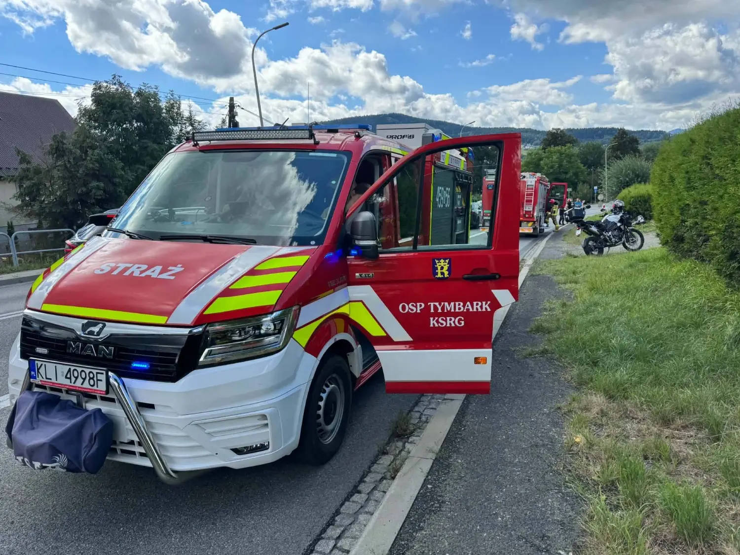 Zderzenie motocykla z samochodem w Zamieściu. Jedna osoba poszkodowana