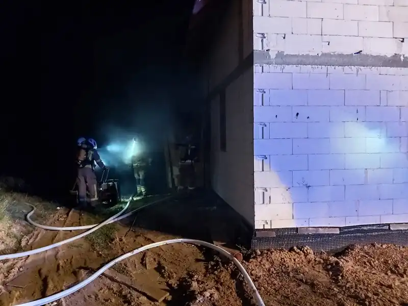 Pożar w Powroźniku. Płonął nowobudowany dom