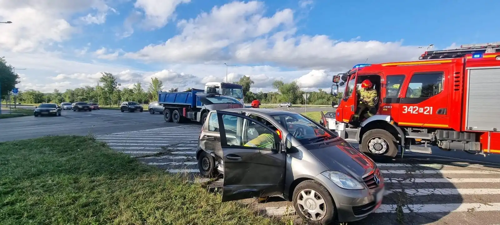 Kolizja na ul. 1 Brygady w Nowym Sączu