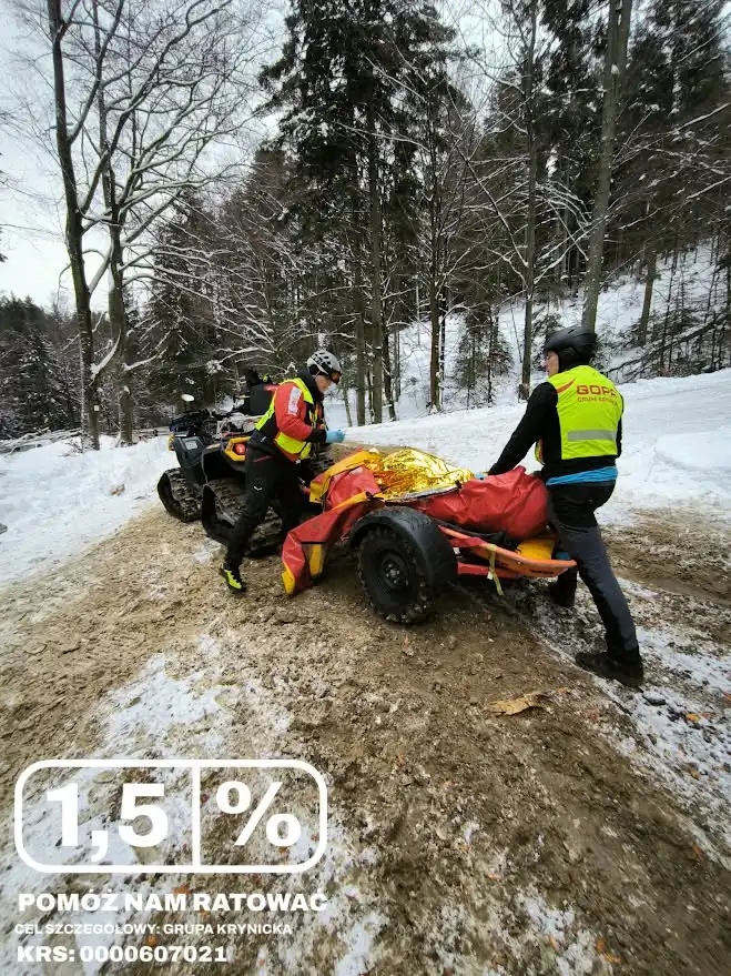 Tragiczne wydarzenie w Krynicy. Ratownicy GOPR interweniowali w Dolinie Czarnego Potoku