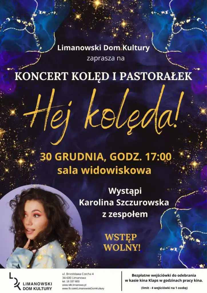 30 grudnia koncert kolęd i pastorałek w Limanowskim Domu Kultury