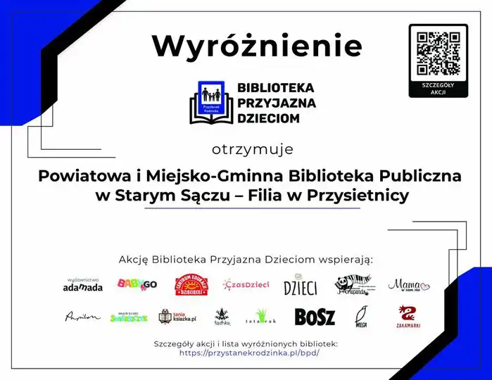 Biblioteka w Przysietnicy przyjazna dzieciom