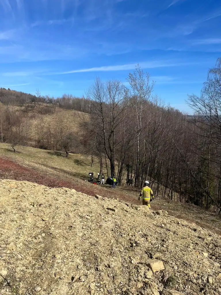 Zabrzeż: Dachowała osobówka. Auto zatrzymało się na skarpie