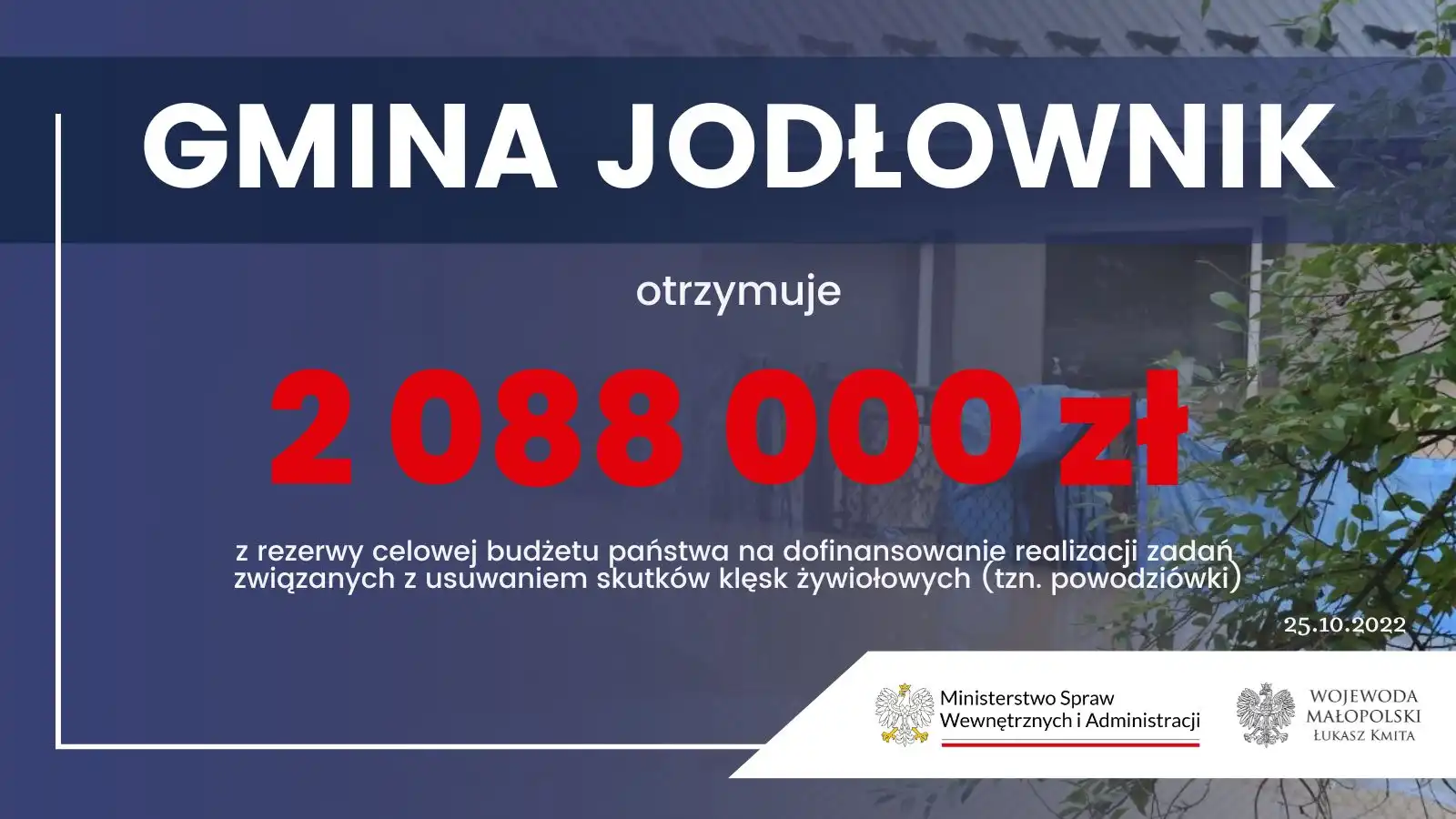 Kolejne środki pieniężne dla małopolskich samorządów na usuwanie skutków klęsk żywiołowych. Również tych na Sądecczyźnie