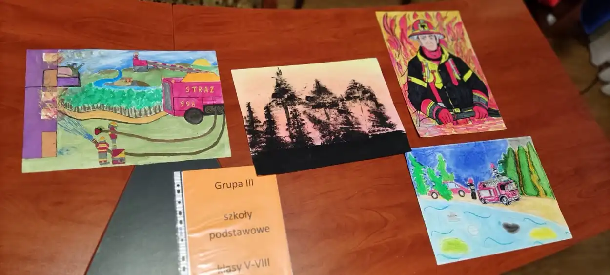 Strażackie inspiracje na papierze. Laureaci konkursu plastycznego w Bobowej