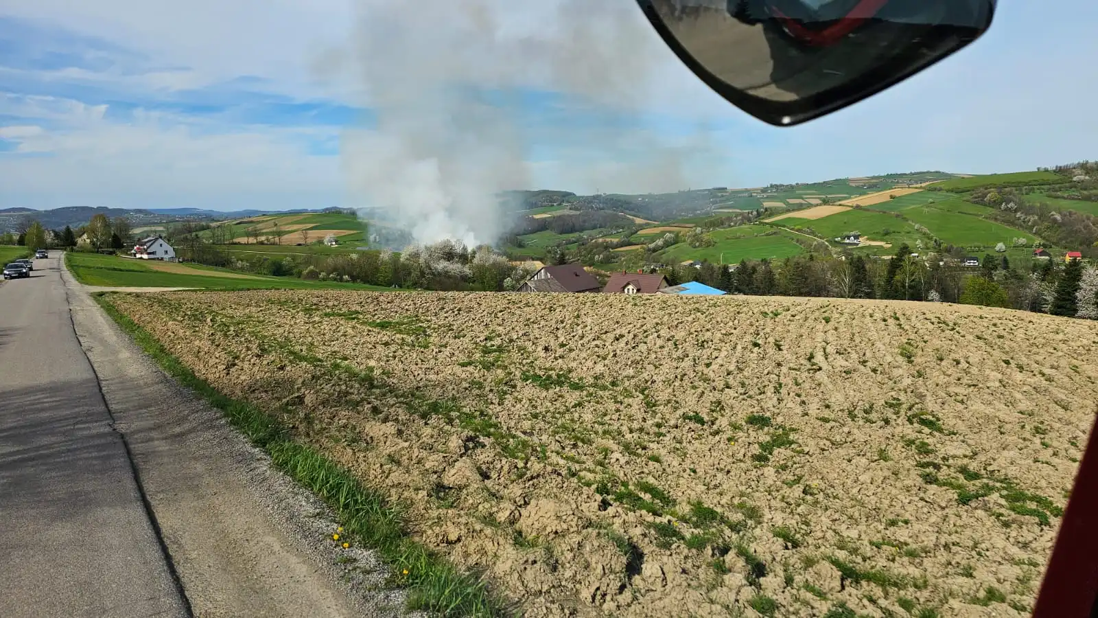 Pożar w Słowikowej. Paliła się trawa energetyczna