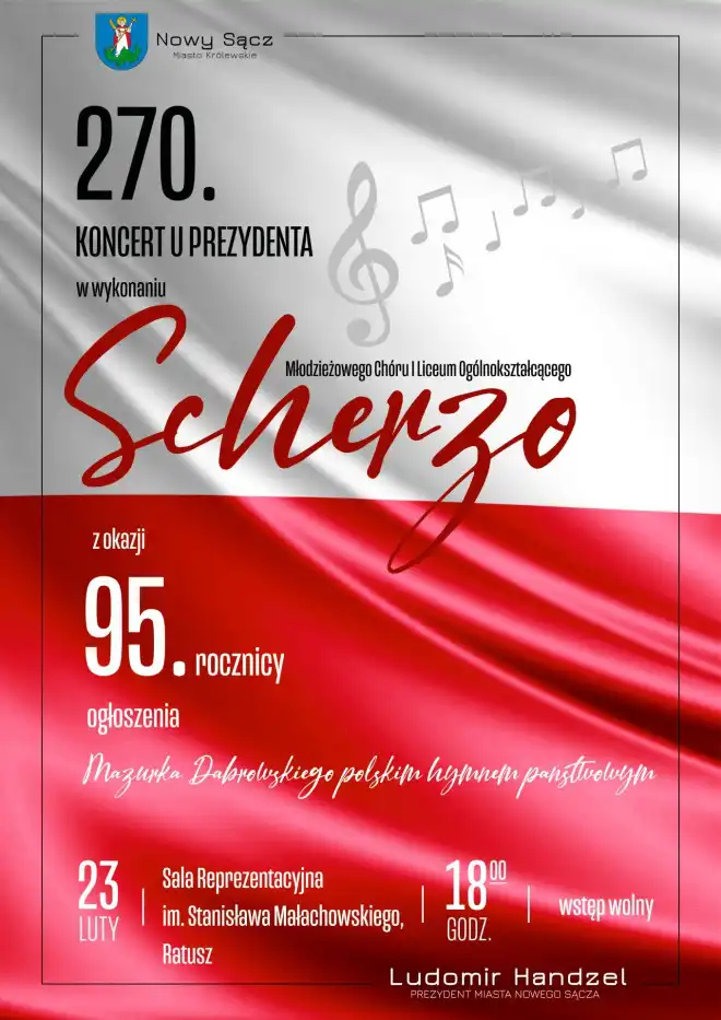 23 lutego 270. Koncert u Prezydenta. Wystąpi Młodzieżowy Chór "Scherzo"