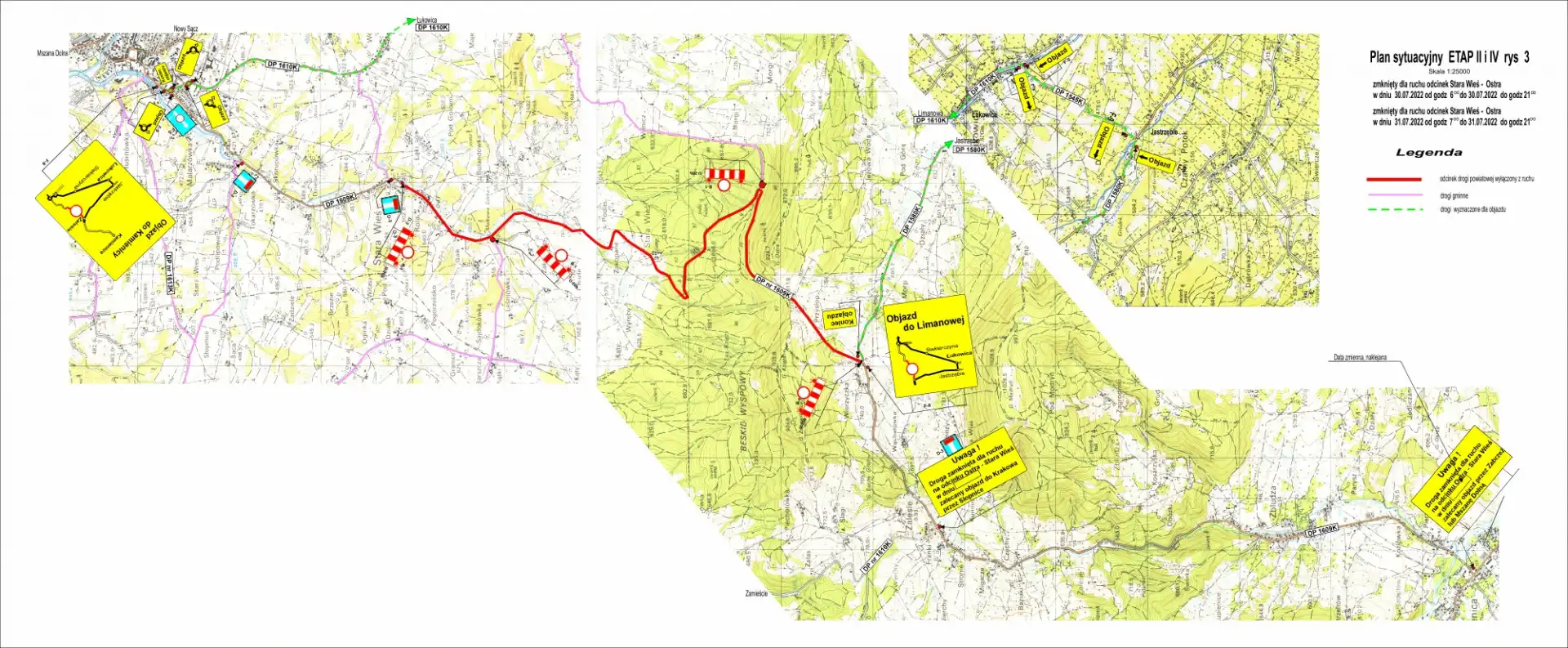 13. Wyścig Górski Limanowa - Przełęcz pod Ostrą - utrudnienia w ruchu i zalecane objazdy