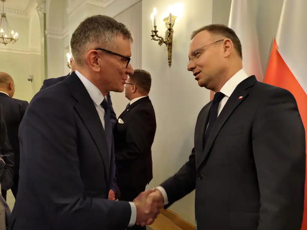 Burmistrz Starego Sącza i Wójt Gminy Korzenna na spotkaniu noworocznym z Prezydentem Andrzejem Dudą