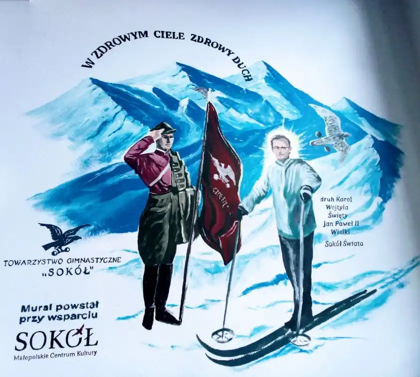 Szkoła w Nowym Sączu upamiętnia Jana Pawła II wyjątkowym malowidłem