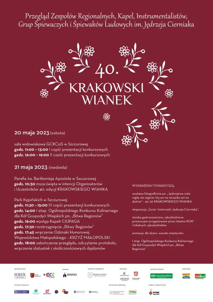 Małopolska: Wydarzenia kulturalne na weekend 18 - 21 maja