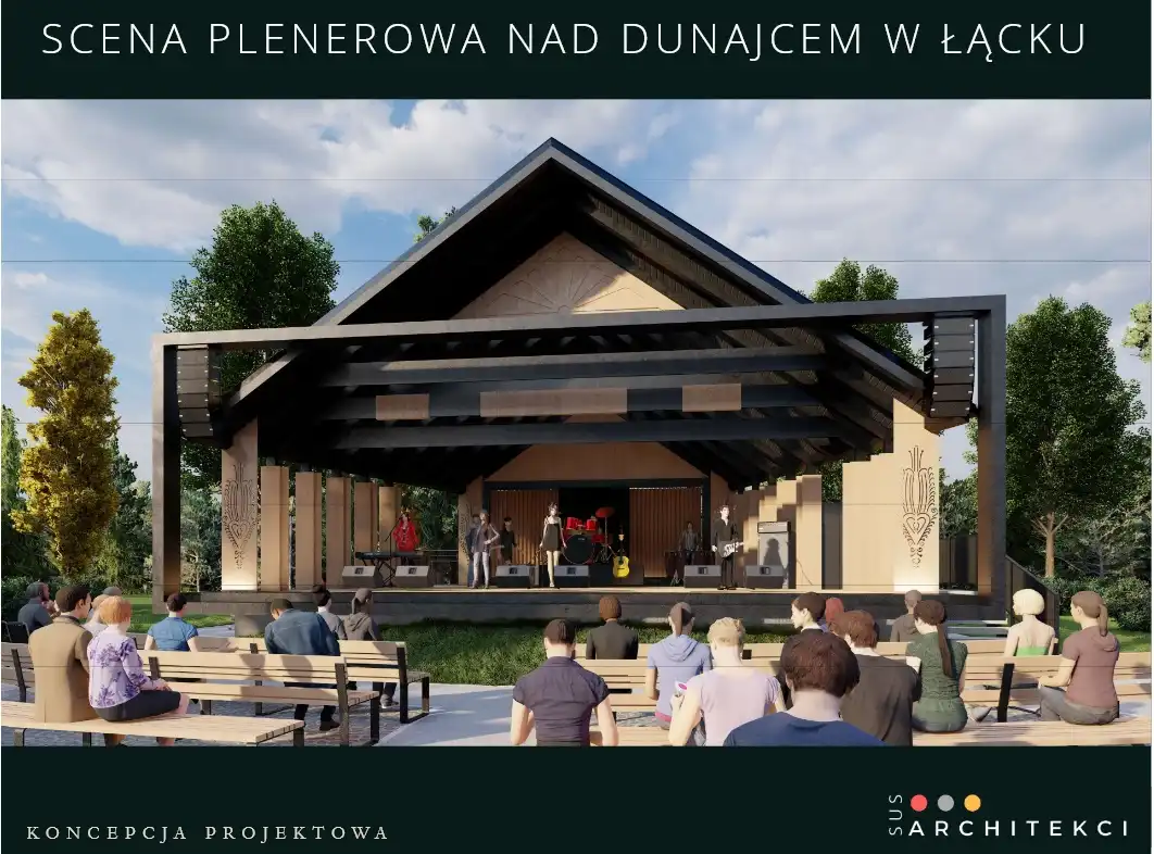 Łącko zyska nową scenę plenerową. Projekt w Parku Rekreacji nad Dunajcem