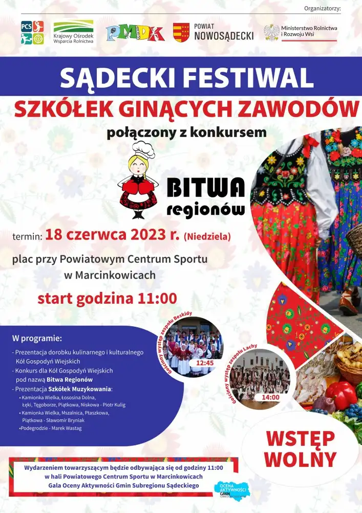 18 czerwca Sądecki Festiwal Szkółek Ginących Zawodów połączony z konkursem