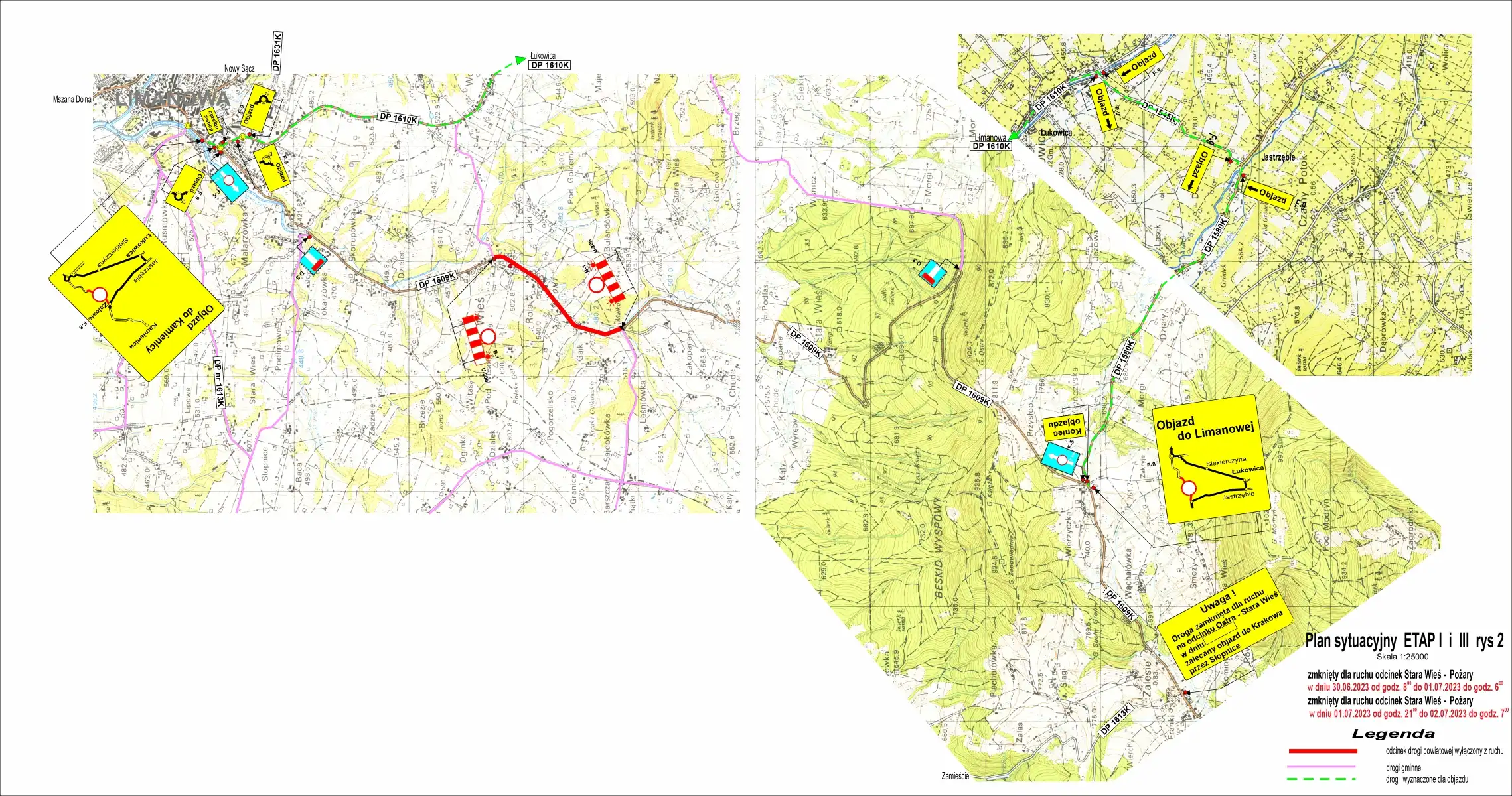 Uwaga kierowcy! Utrudnienia w ruchu w Limanowej w dniach 18–20 lipca