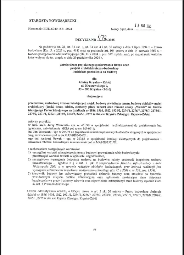 Góra Parkowa w Krynicy-Zdroju w nowej odsłonie. Ponad 9 mln zł na modernizację