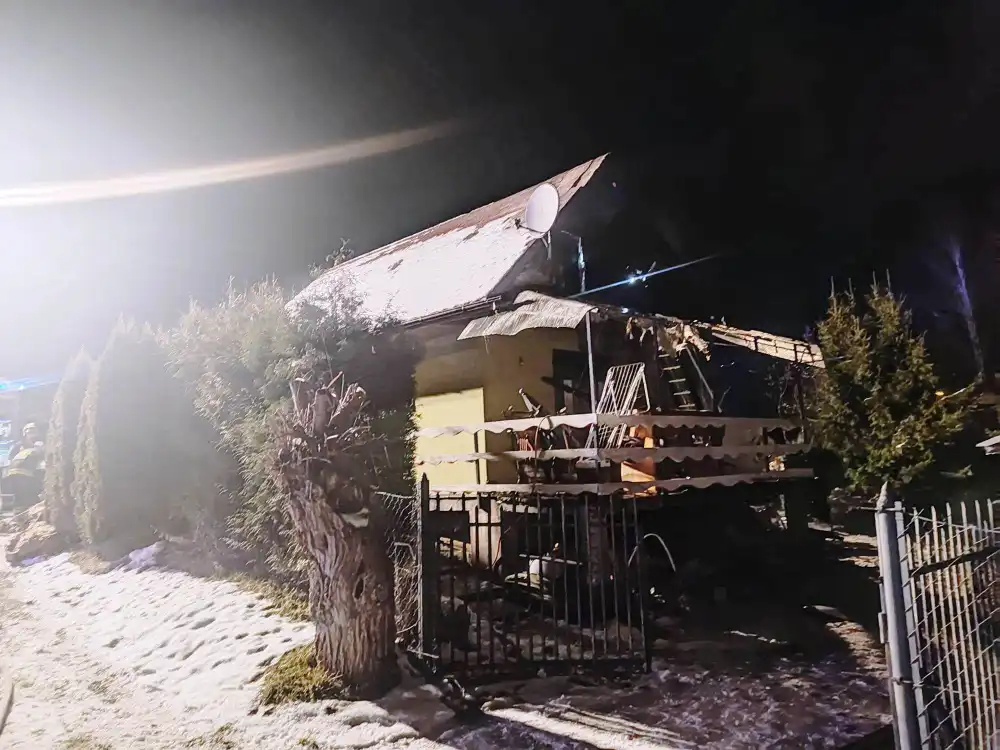 Pożar domku letniskowego w Białej Niżnej