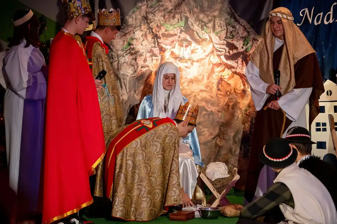 Spotkanie przy wigilijnym stole w ZSP w Krynicy-Zdroju