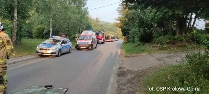 W Kamionce Wielkiej dachował samochód osobowy