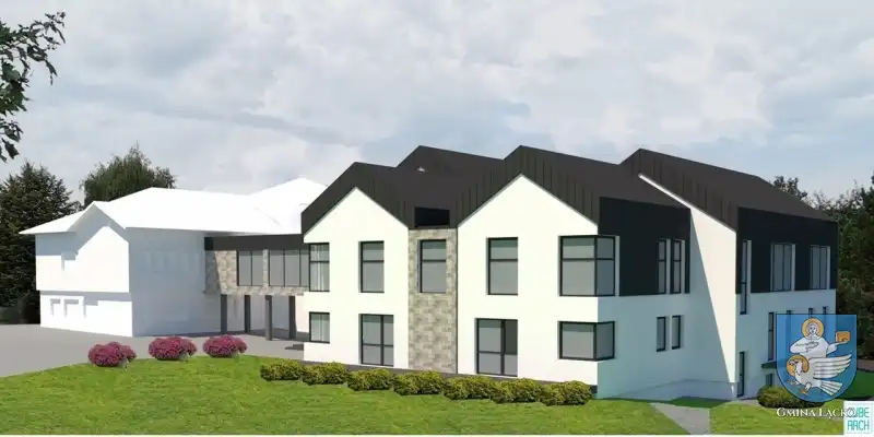 Stary budynek przedszkola samorządowego w Łącku po rozbiórce. W jego miejscu powstanie nowy obiekt