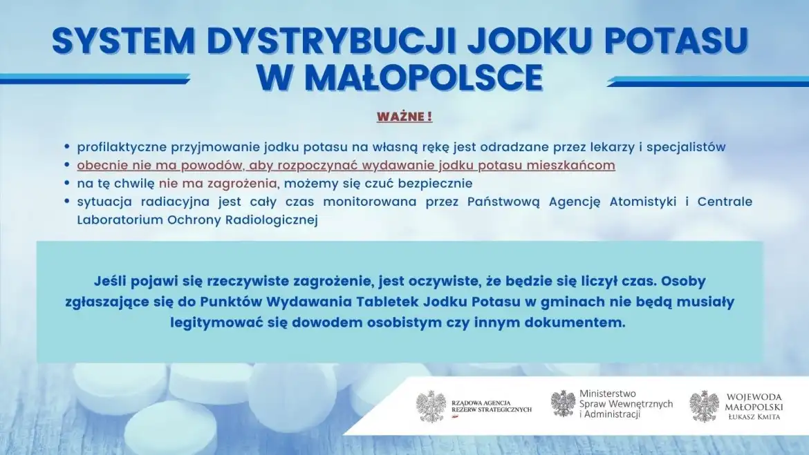 System dystrybucji jodku potasu w Małopolsce