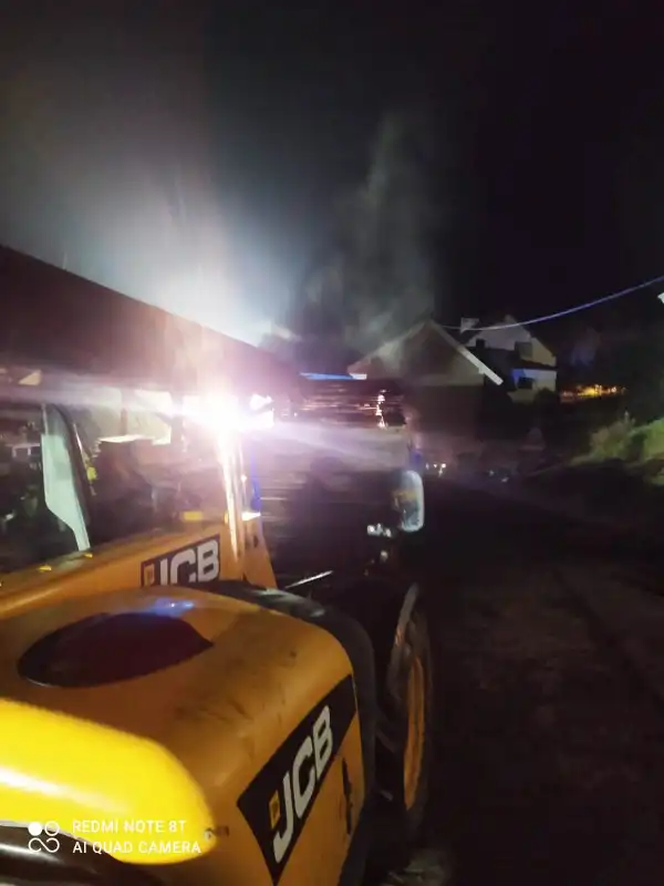 Pożar w Gródku. Paliło się w kotłowni w suszarni na drewno