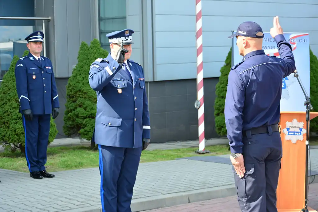 Funkcjonariusze nowo tworzonej kompanii Oddziału Prewencji Policji w Krakowie rozpoczęli służbę na Sądecczyźnie