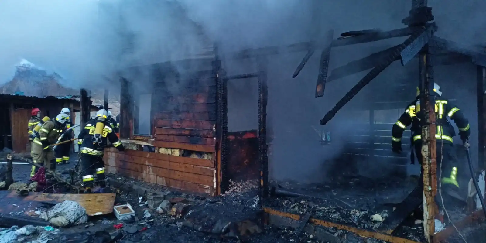 Pożar w Maszkowicach. Spłonął drewniany dom