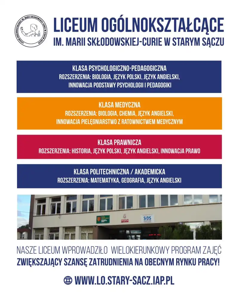 Od września cztery nowe kierunki w LO w Starym Sączu