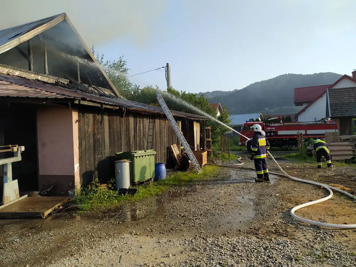 Pożar budynku gospodarczego w Maszkowicach