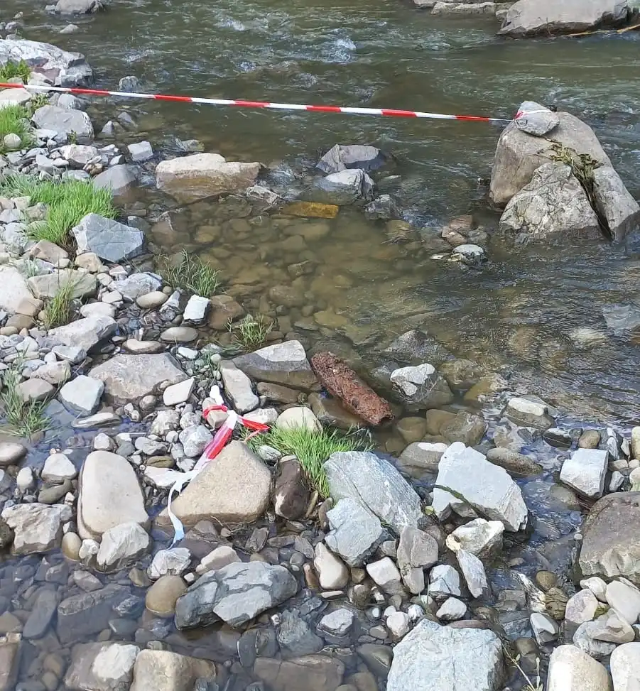 Groźna pozostałość z czasów II wojny światowej w rzece Kamienica