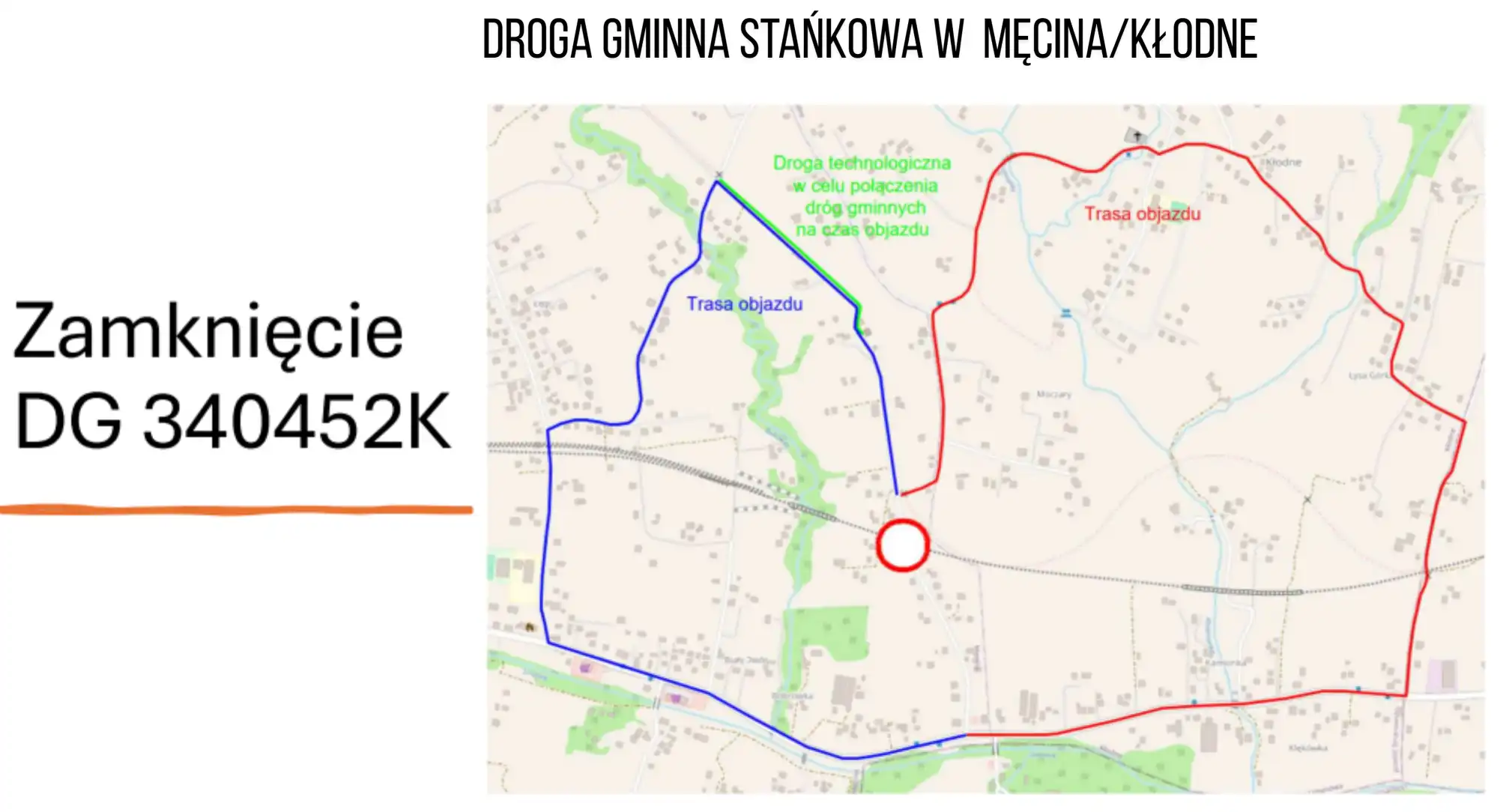 Uwaga kierowcy! Tymczasowe utrudnienia drogowe w Męcinie i Kłodnem