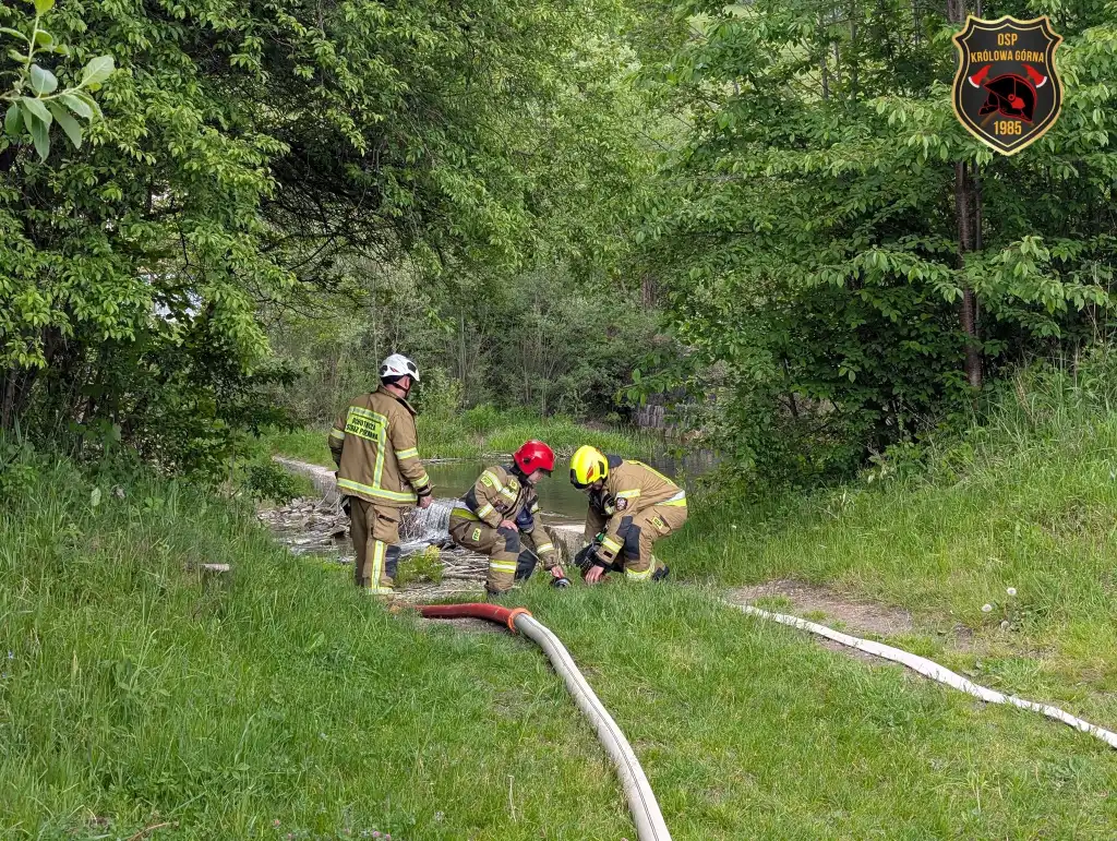 Pożar stolarni w Królowej Górnej. Interweniowało aż 10 zastępów straży