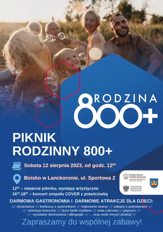 „Pikniki rodzinne 800+” w najbliższy weekend. Tym razem w Lanckoronie i Krynicy-Zdroju