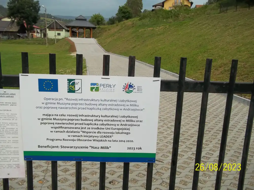 Stowarzyszenie „Nasz Milik” ukończyło projekt pt. „Rozwój infrastruktury kulturalnej i zabytkowej w gminie Muszyna