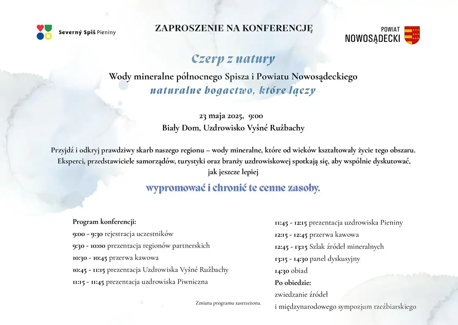 Wody mineralne kluczem do turystyki przyszłości. Konferencja w Białym Domu - Uzdrowisku Wyżne Rużbachy