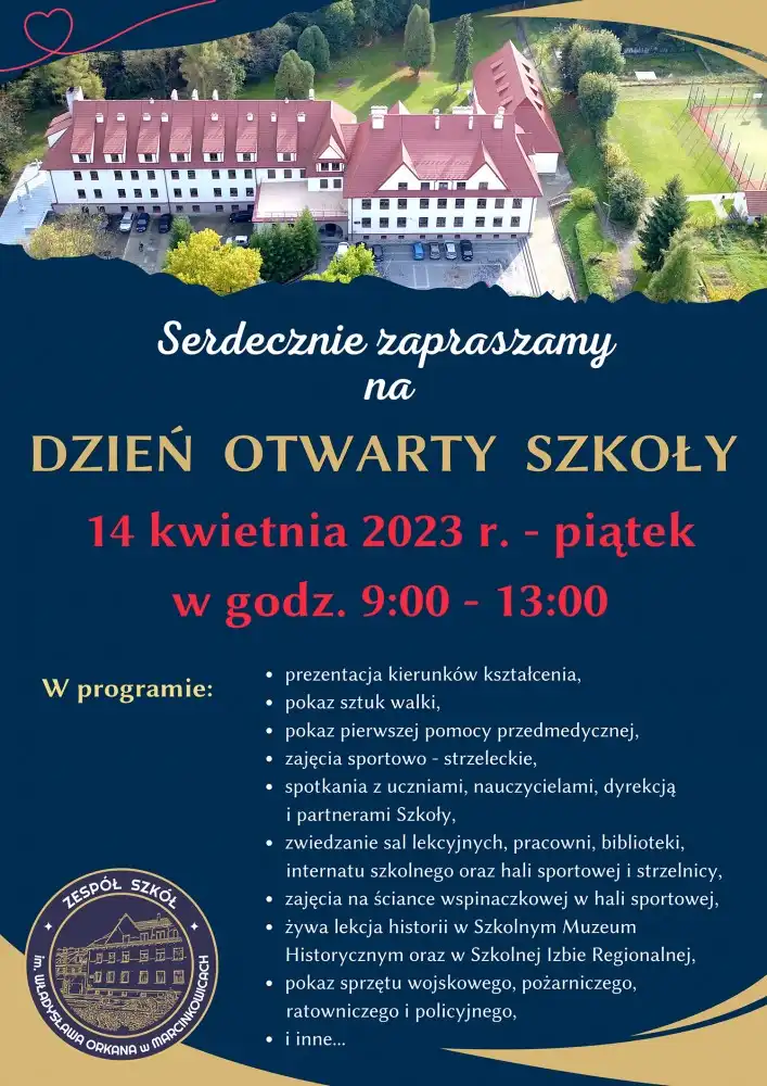 14 kwietnia Dzień Otwarty w Zespole Szkół w Marcinkowicach