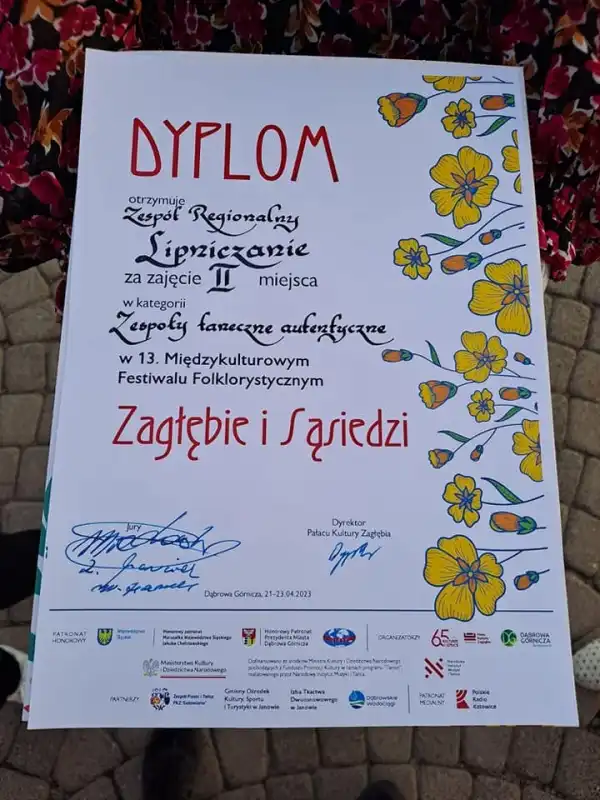 Zespół Regionalny Lipniczanie z drugim miejscem podczas festiwalu w Dąbrowie Górniczej
