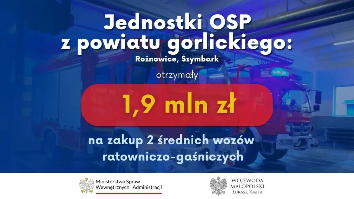 Jednostki OSP z Powiatu Nowosądeckiego i Gorlickiego z dofinasowaniem do zakupu wozów strażackich