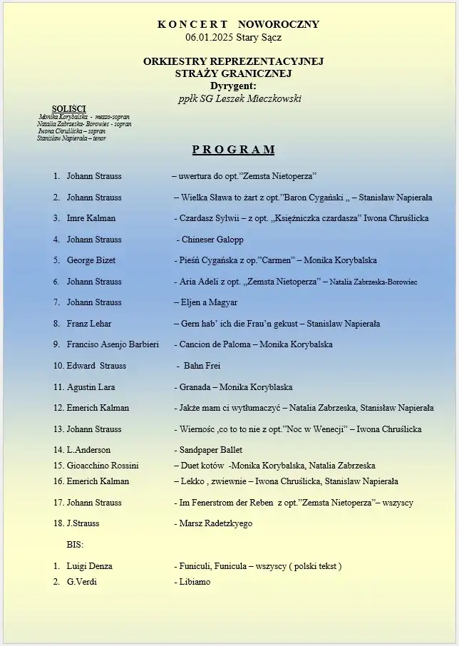 Muzyczna celebrowanie Nowego Roku. Koncert Noworoczny w Starym Sączu 2025