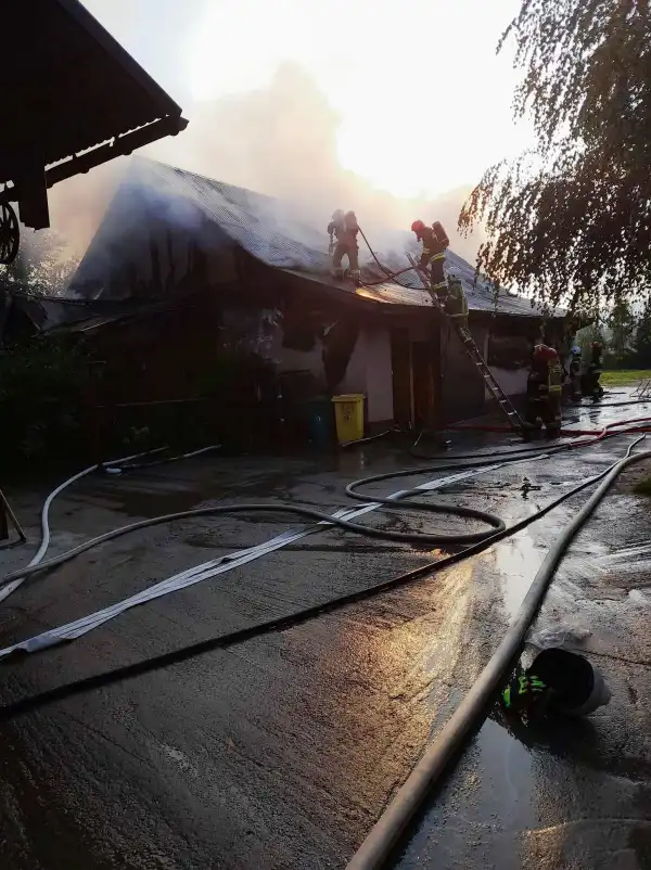 Pożar budynku gospodarczego w Maszkowicach