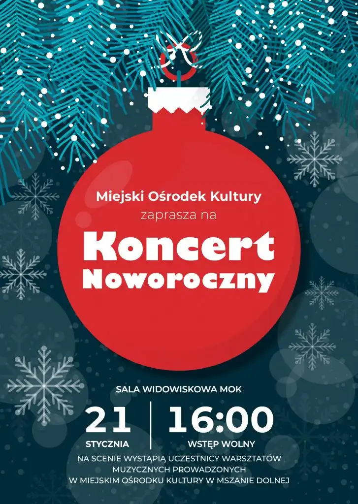 21 stycznia Koncert Noworoczny w Miejskim Ośrodku Kultury w Mszanie Dolnej