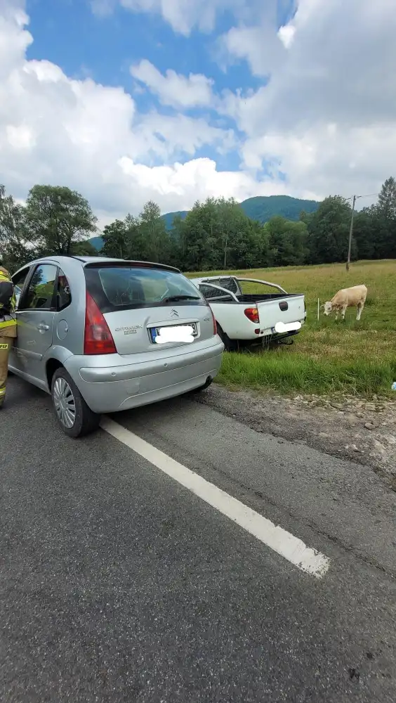 Kolizja we Frycowej. Zderzyło się pięć samochodów