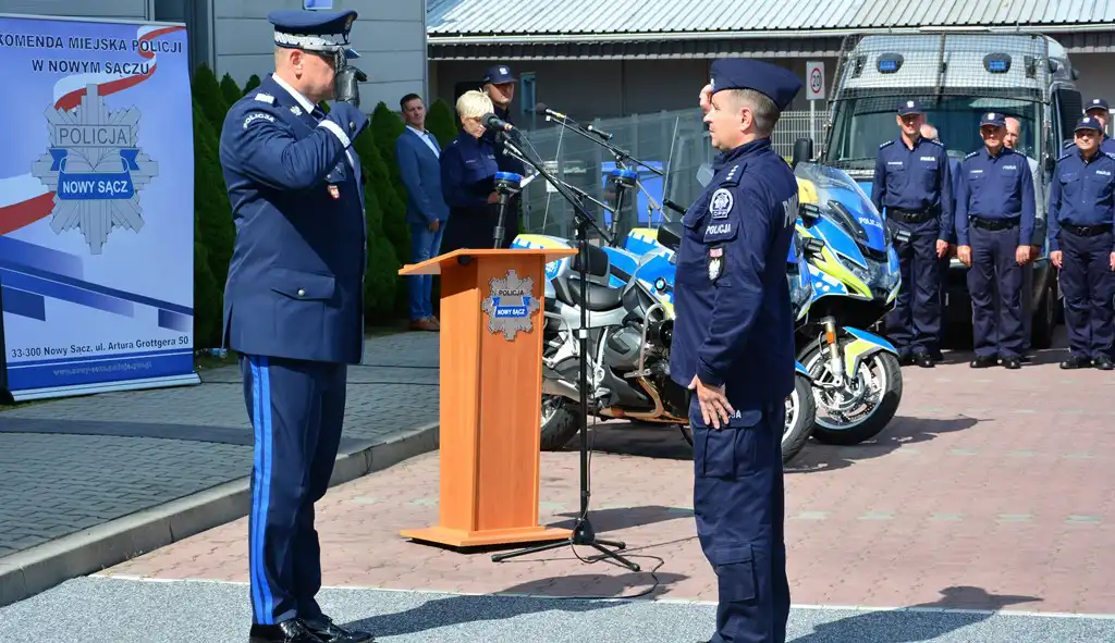 Funkcjonariusze nowo tworzonej kompanii Oddziału Prewencji Policji w Krakowie rozpoczęli służbę na Sądecczyźnie