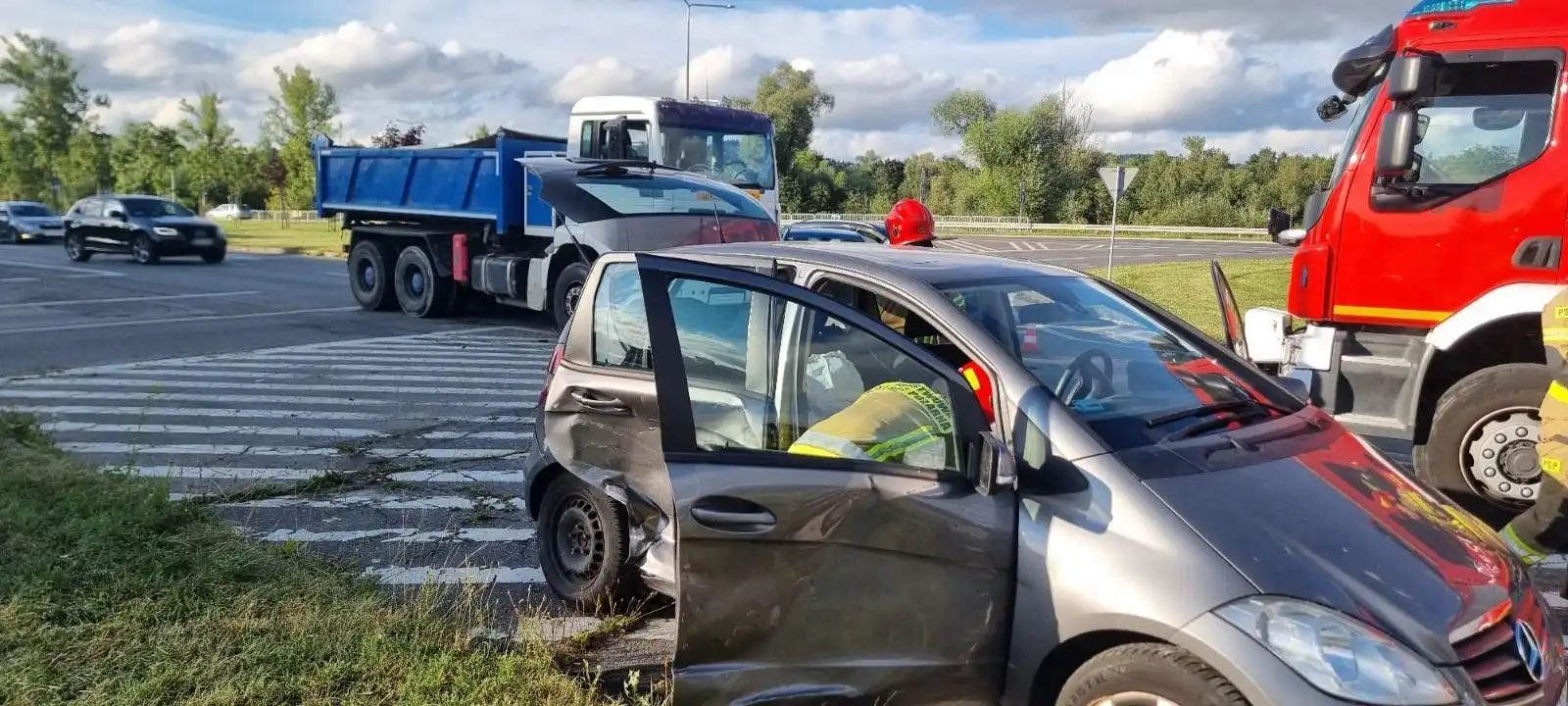 Kolizja na ul. 1 Brygady w Nowym Sączu