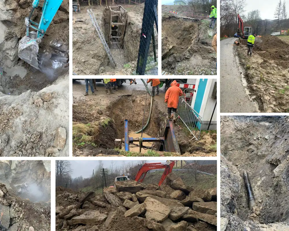 Postępują prace przy budowie sieci kanalizacyjnej w Koszarach