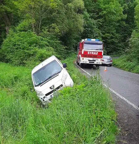 Wyskitna: Peugeot wypadł z drogi. Kierowca w szpitalu