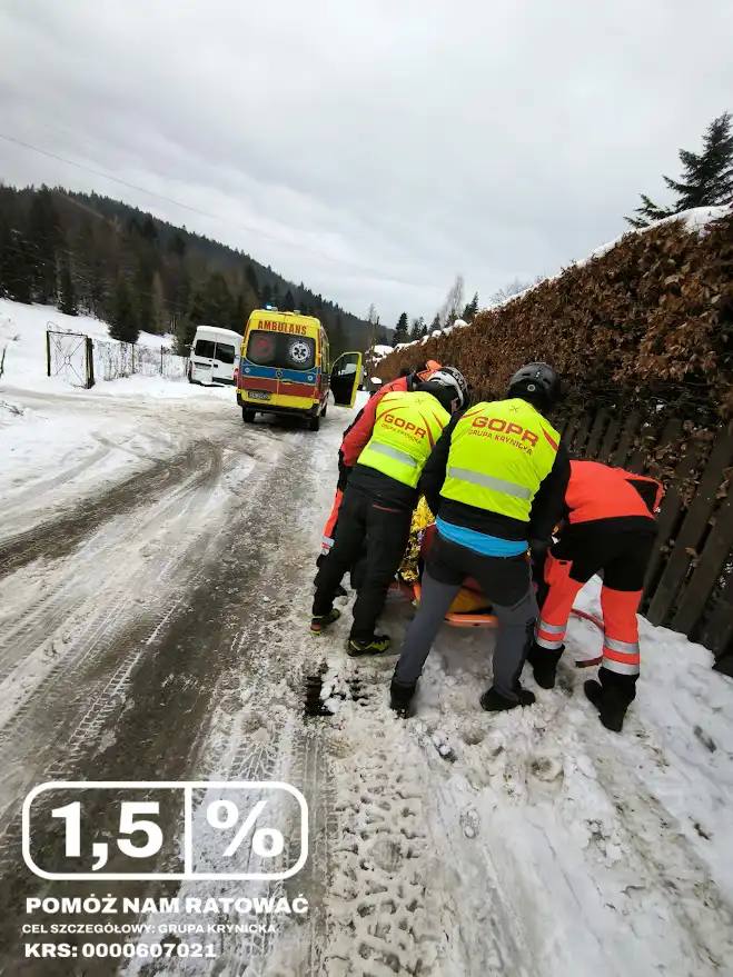 Tragiczne wydarzenie w Krynicy. Ratownicy GOPR interweniowali w Dolinie Czarnego Potoku