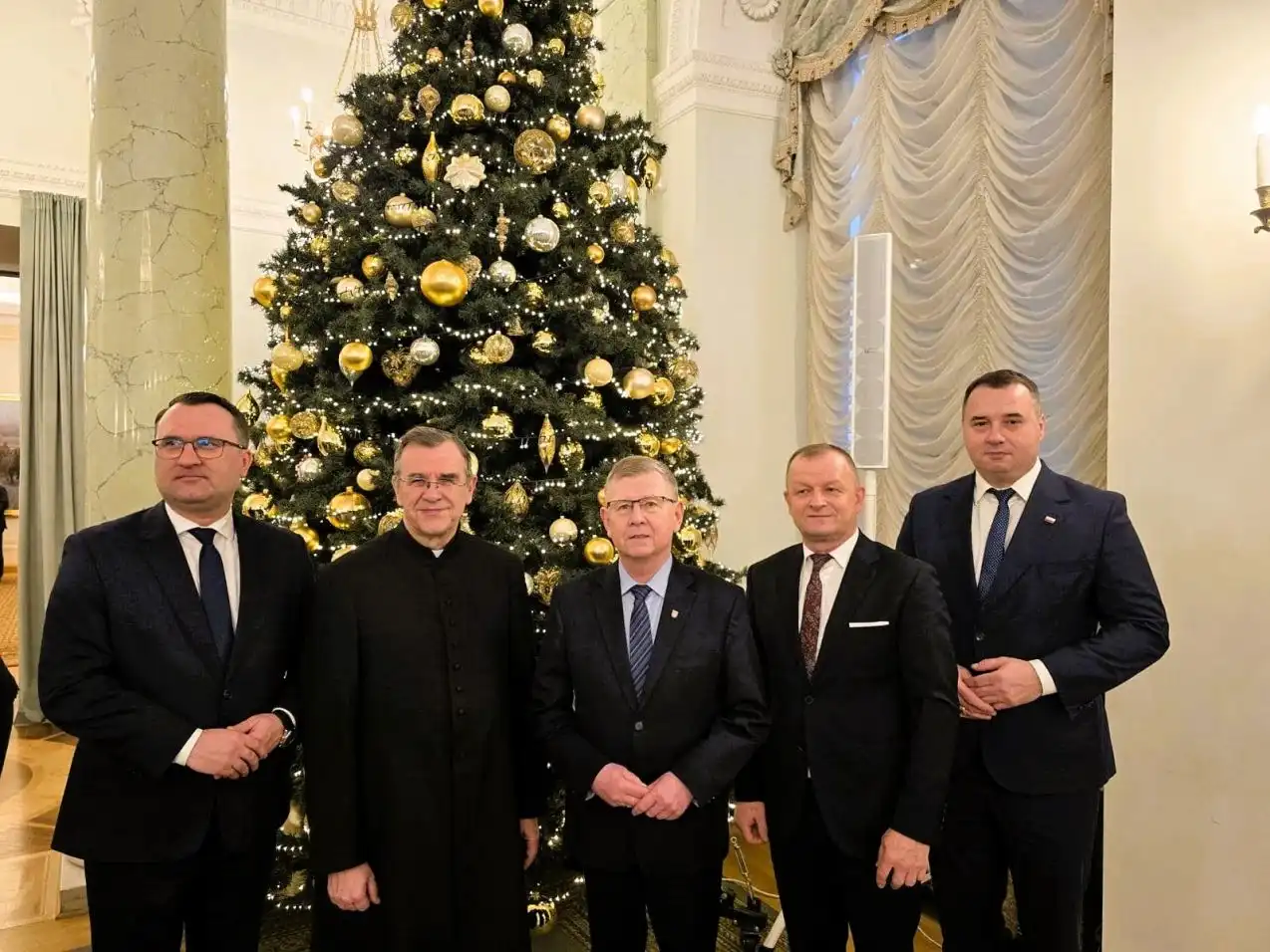 Burmistrz Starego Sącza i Wójt Gminy Korzenna na spotkaniu noworocznym z Prezydentem Andrzejem Dudą